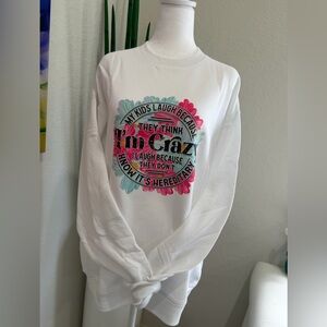 Hanes White Sweater with Colorful Graphic
Hand made